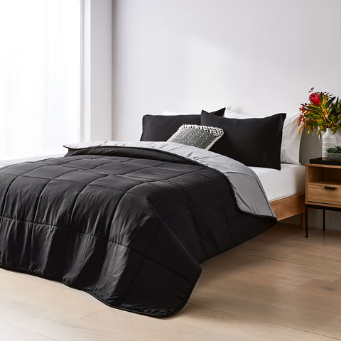 reversible comforter set single bed black kmart reversible comforter set single bed black kmart