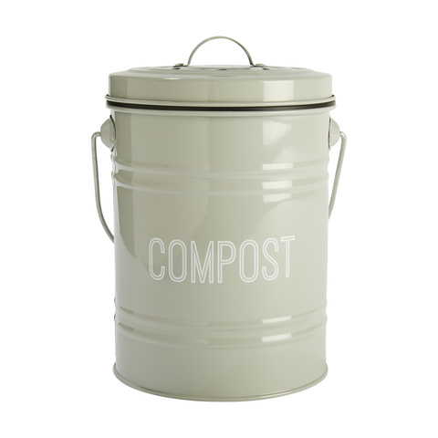 Kitchen Compost Bin With Lid Grey 24cm X 17cmD Kitchen Bin
