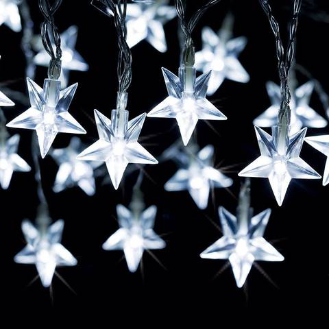 Battery Operated Star String Lights - White, 24 LED Bulbs Kmart
