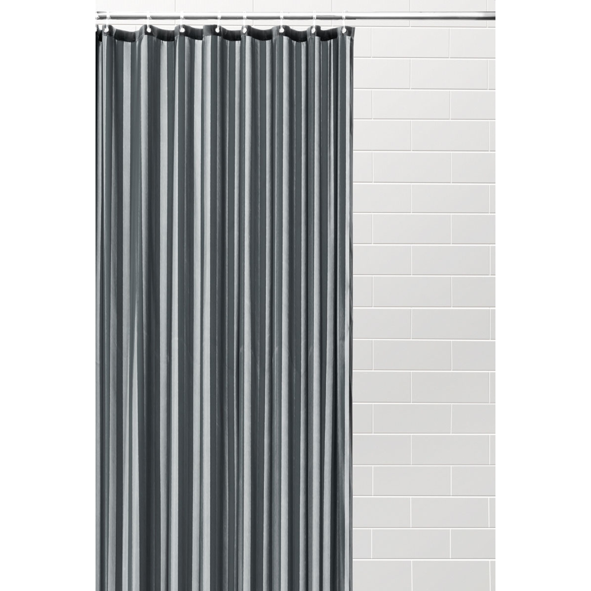 Jacquard Satin Stripe Shower Curtain Grey Kmart