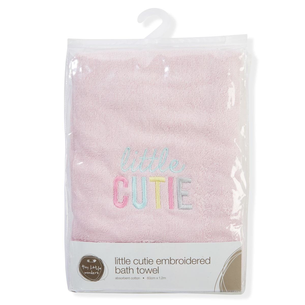 Embroidered Bath Towel Little Cutie Kmart