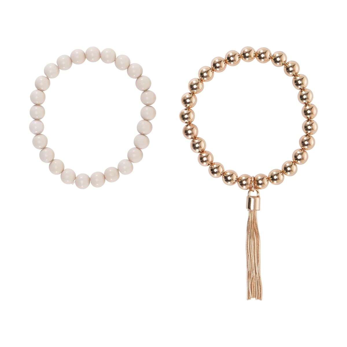 Tassel Bead Bracelet Pink & Rose Gold Look Kmart