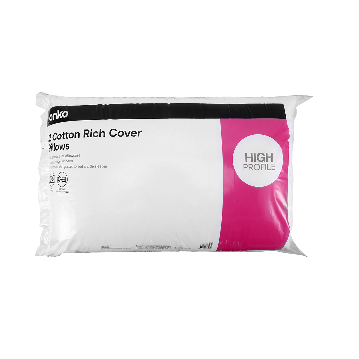 Cotton Rich Cover Pillows High Profile, Set of 2 Kmart