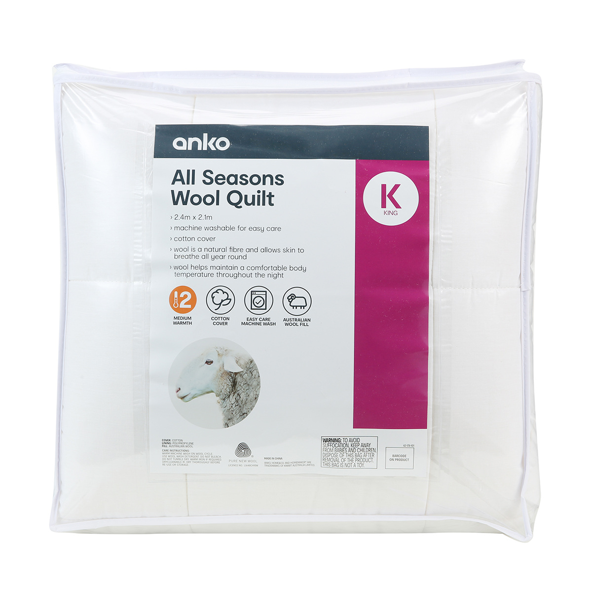 All Seasons Wool Quilt King Bed Kmart
