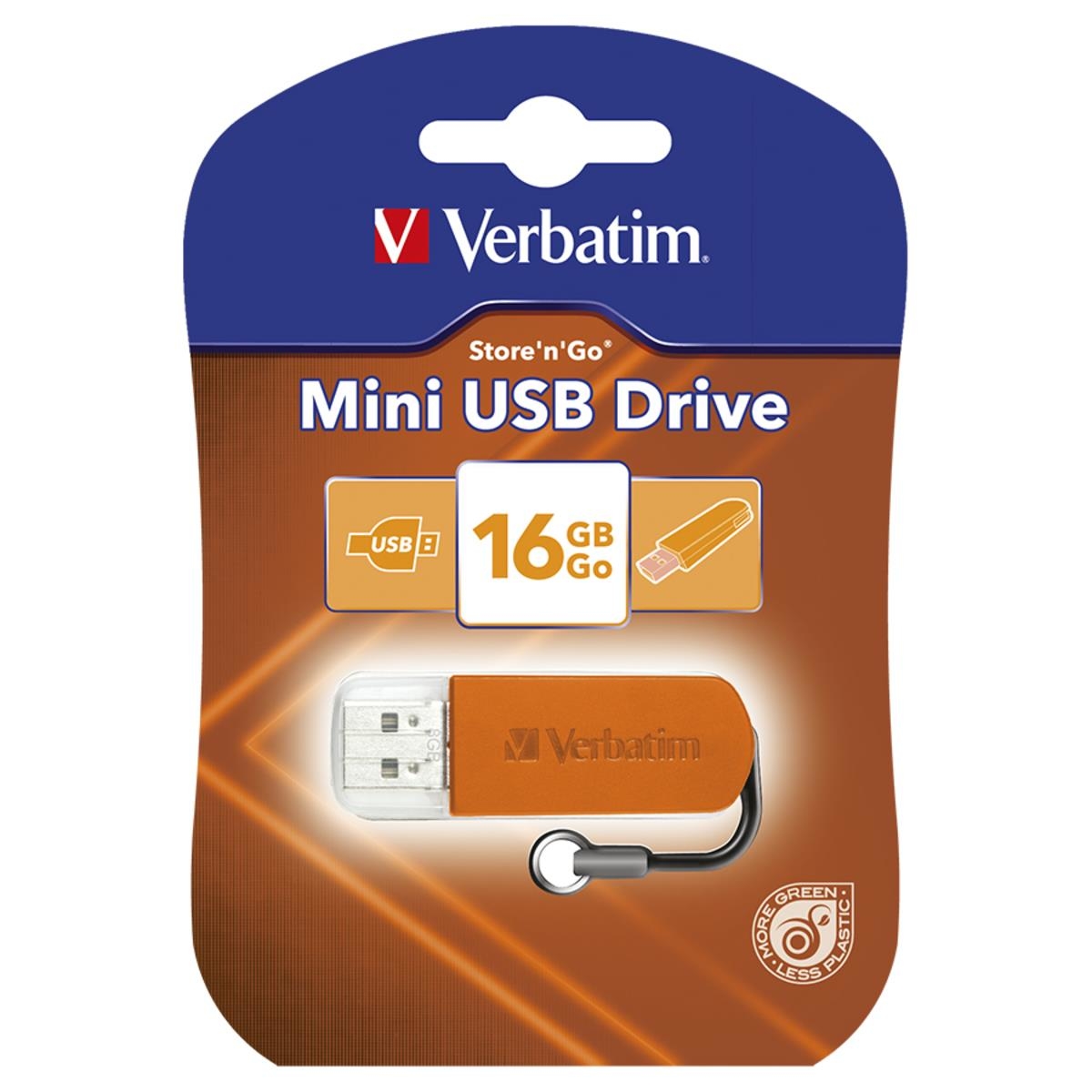 Verbatim Store 'n' Go Mini USB Drive 16GB, Orange Kmart
