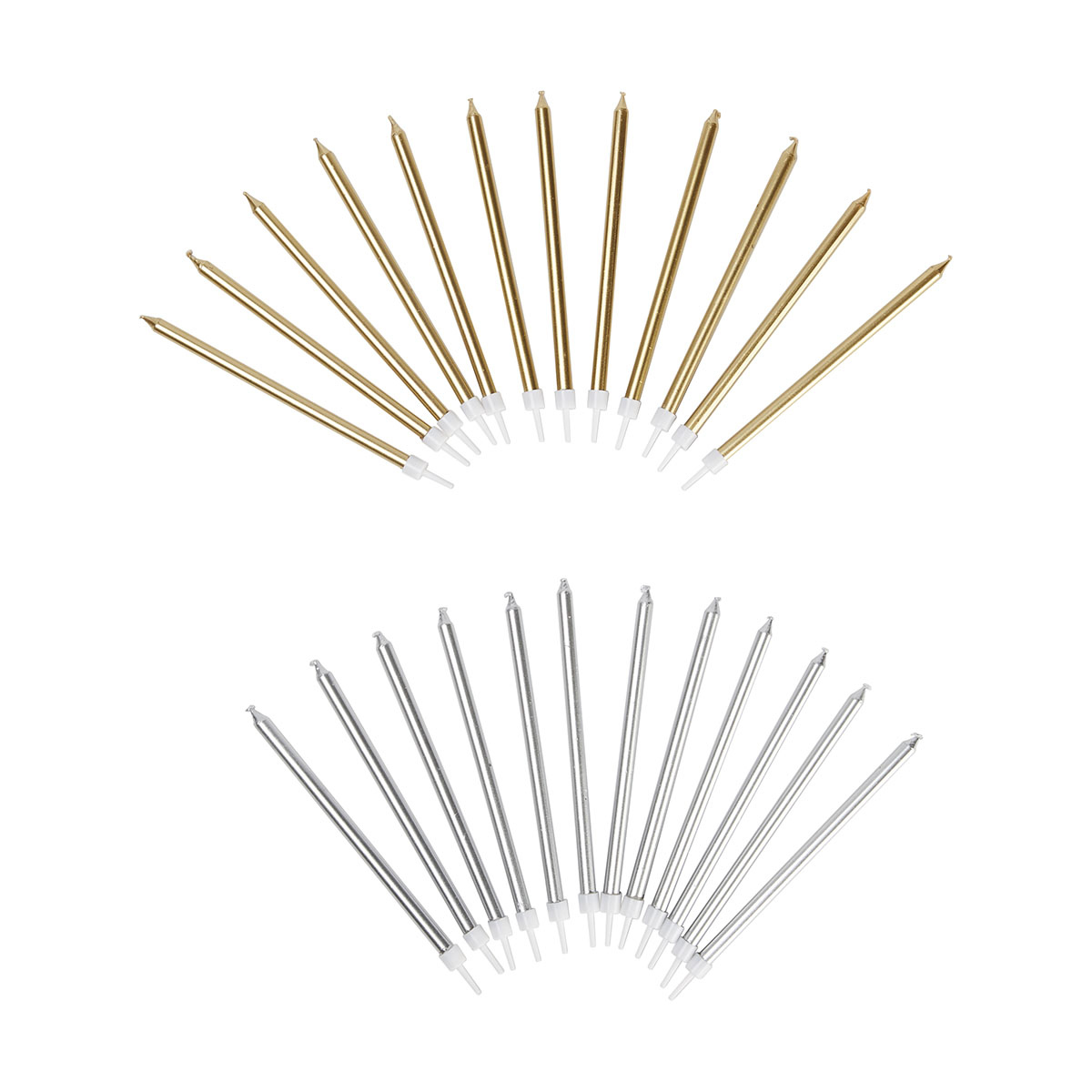 12 Pack Tall Gold Look & Silver Candles Kmart