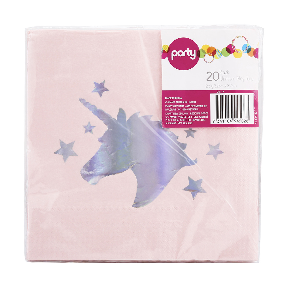 20 Pack Unicorn Napkins Kmart