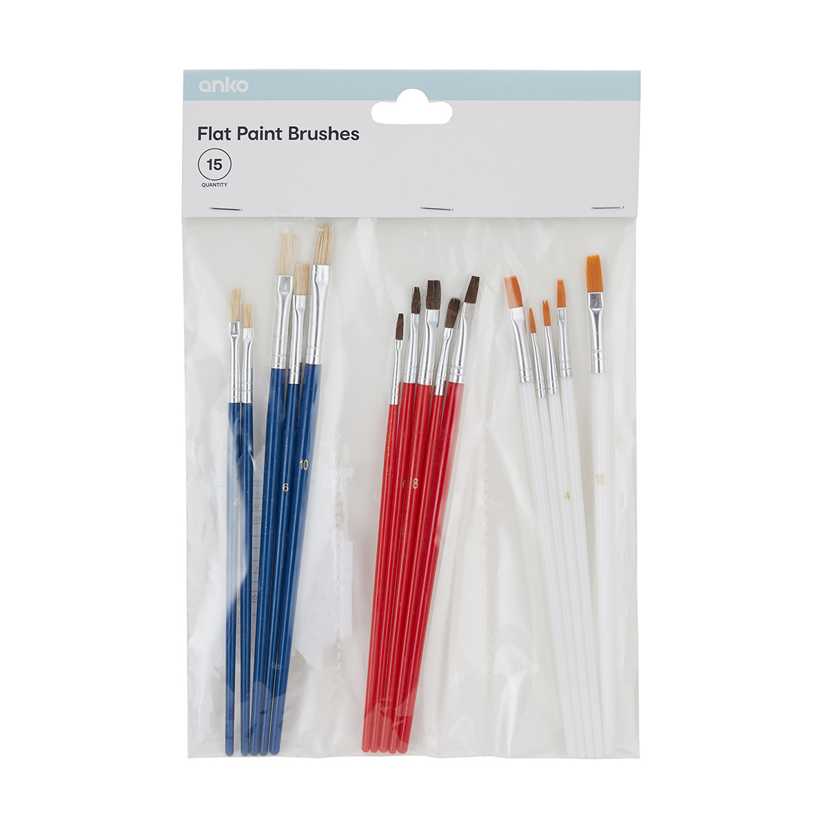 15 Pack Flat Brush Set Kmart