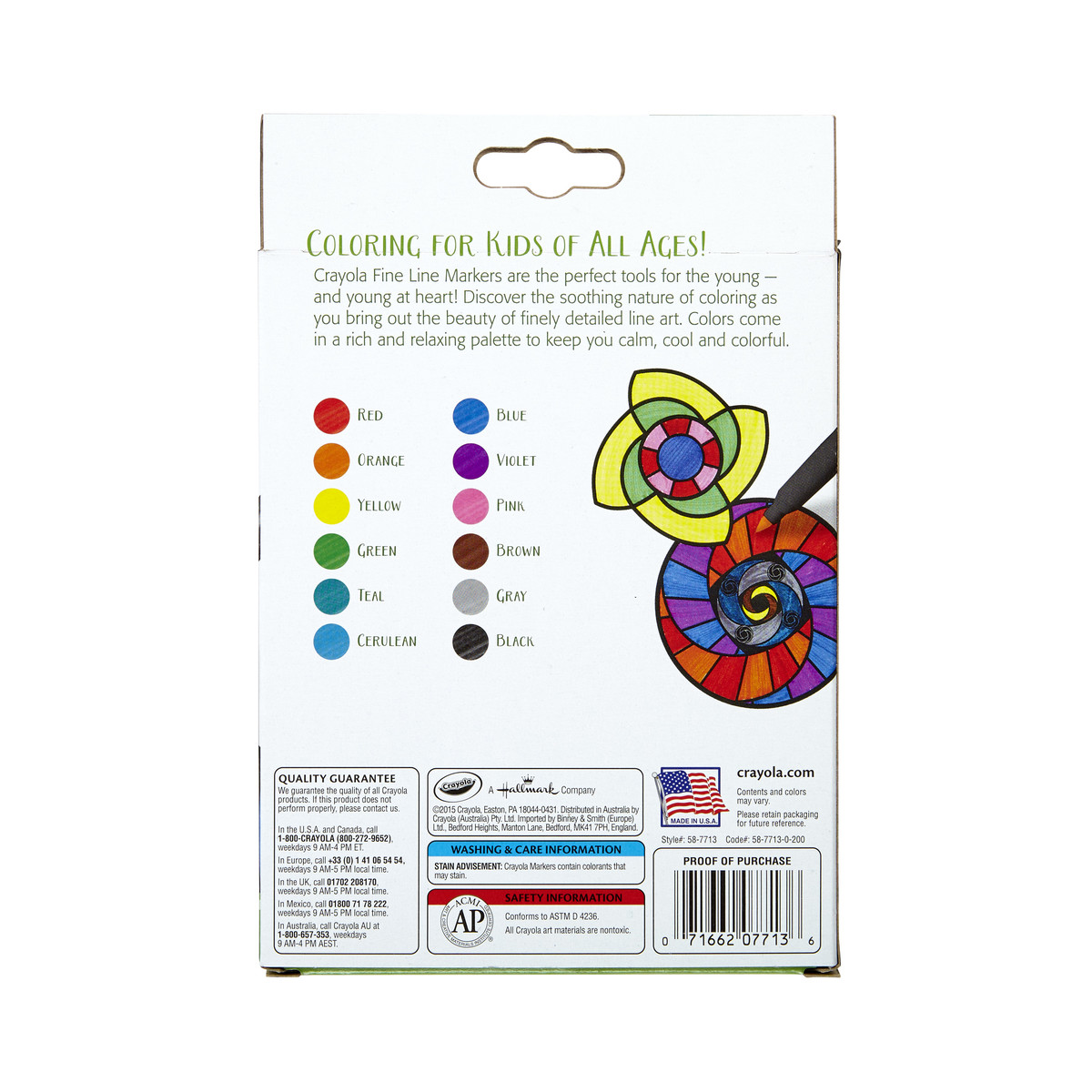 Crayola Fine Line Markers Pack of 12 Kmart
