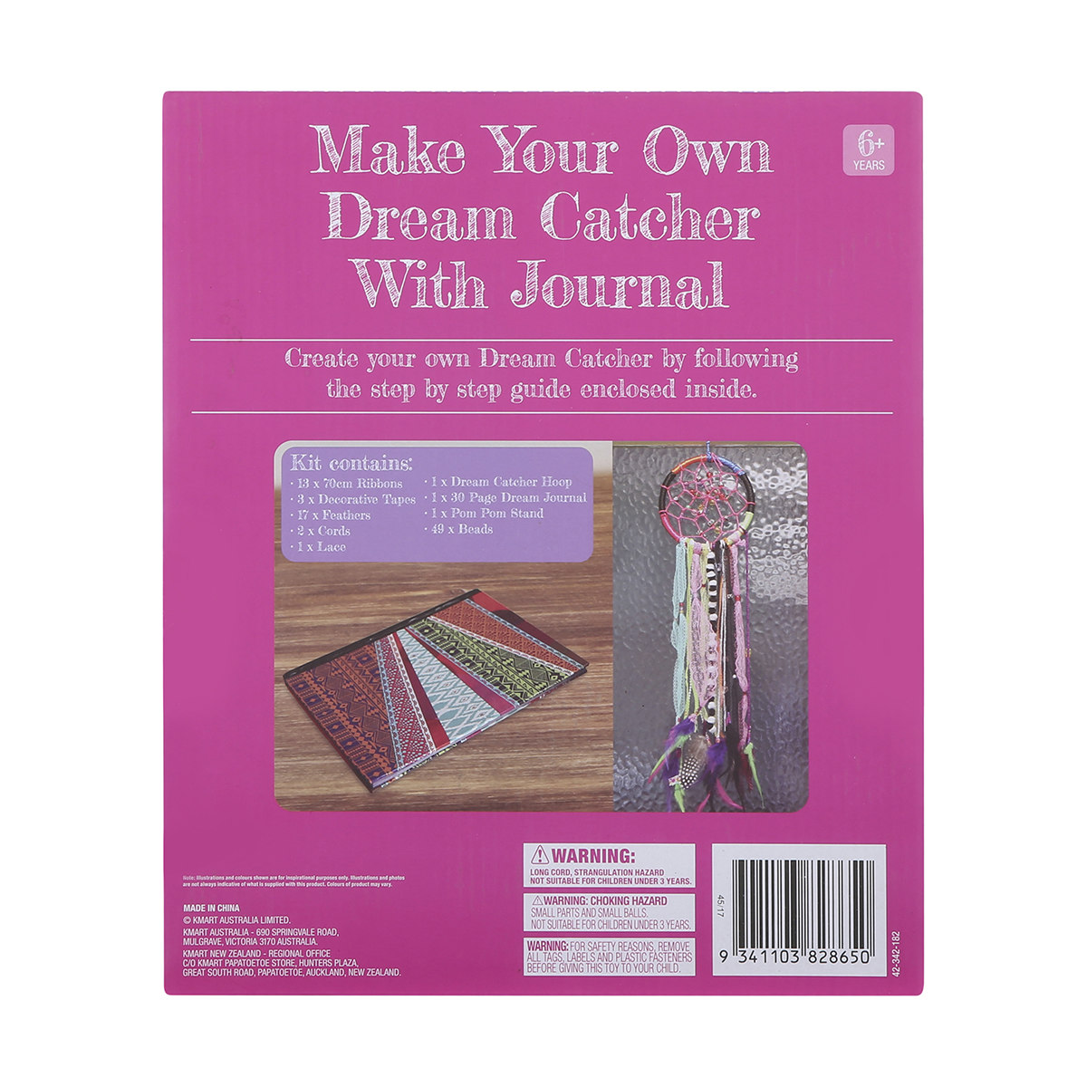 88 Piece Make Your Own Dream Catcher with Journal Kmart