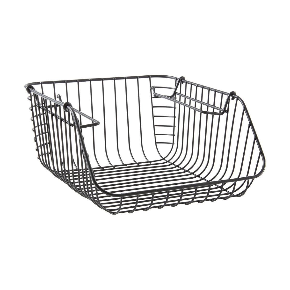 Stackable Basket Small, Matte Black Kmart