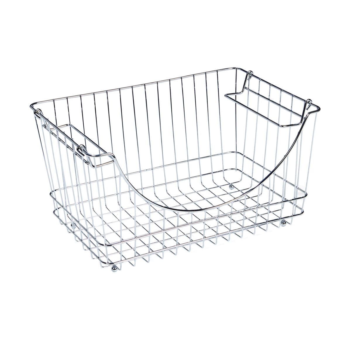 Chrome Stackable Basket Large Kmart