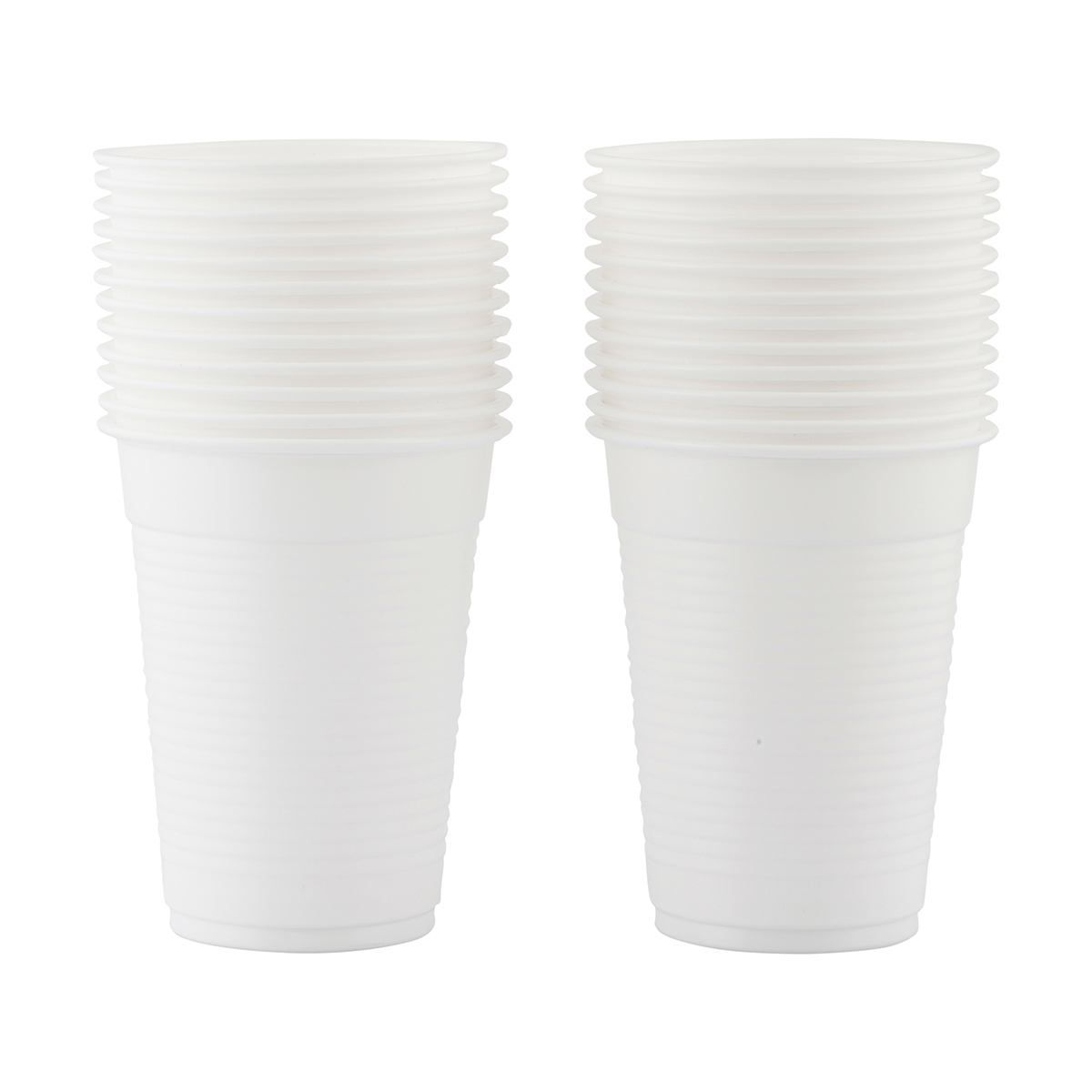 Plastic Cups - White, Pack of 24