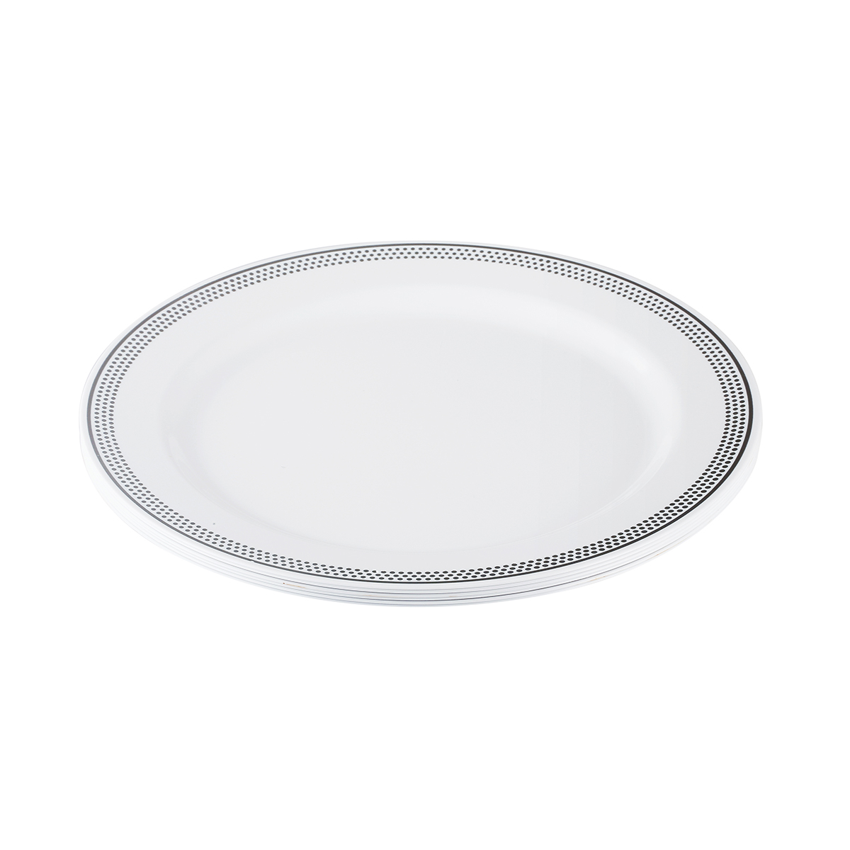 Plastic Plates Silver Look Rim, Pack of 6 Kmart