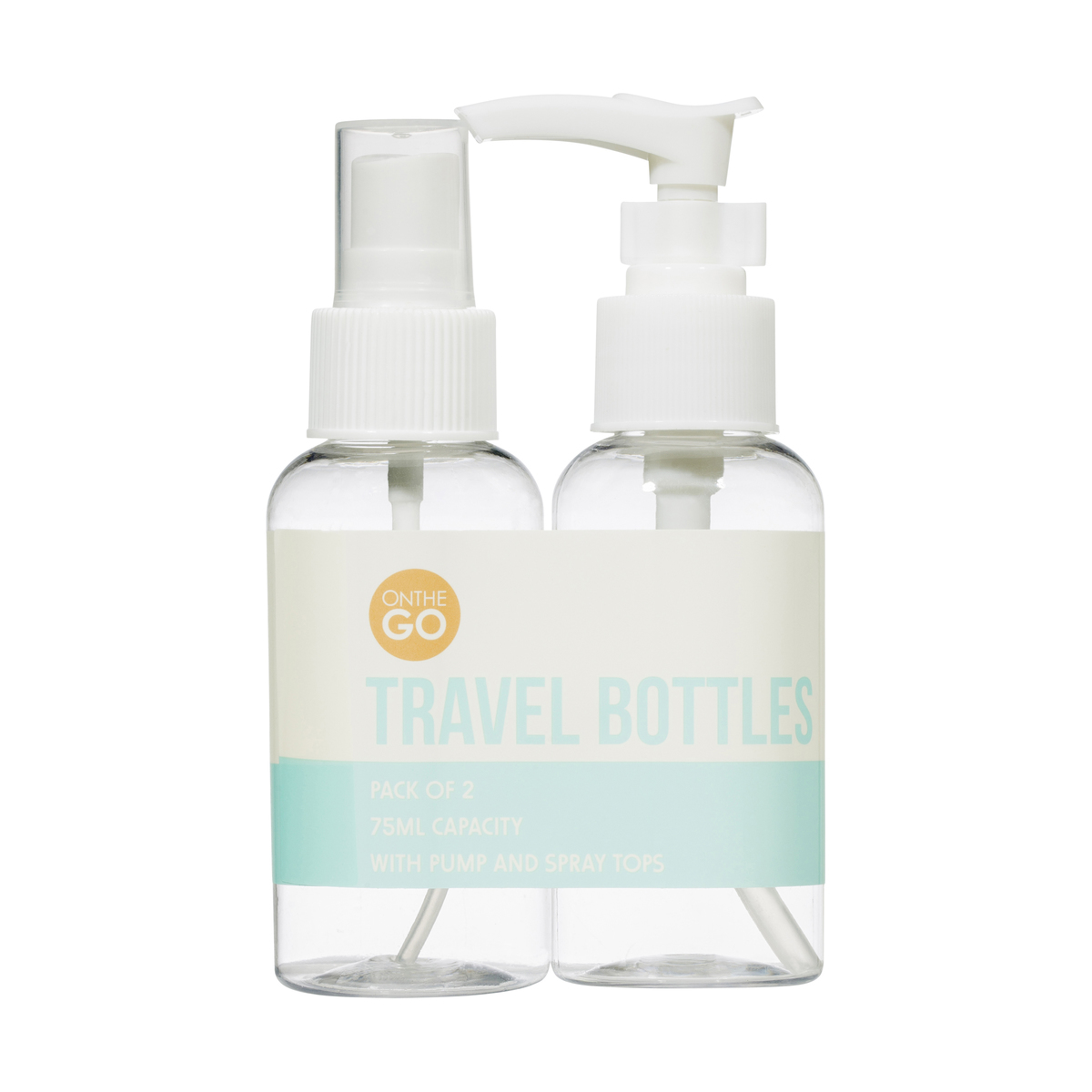 75ml 2 Pack Clear Travel Bottles Kmart