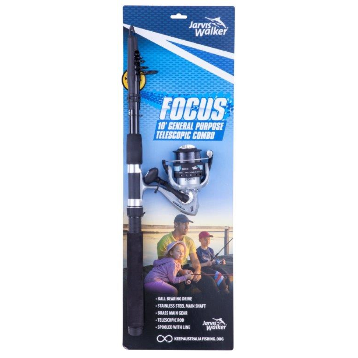 Jarvis Walker Focus General Purpose Telescopic Combo - 10ft., Black Jarvis Walker Focus General Purpose Telescopic Combo - 10ft., Black