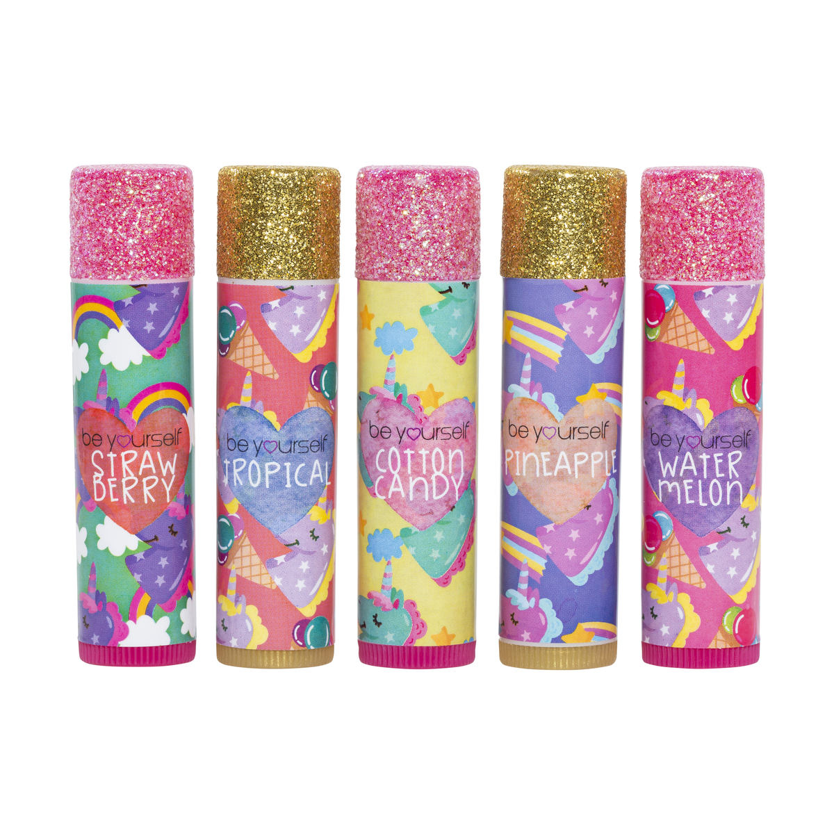 5 Pack Lip Balm Unicorn Theme Kmart