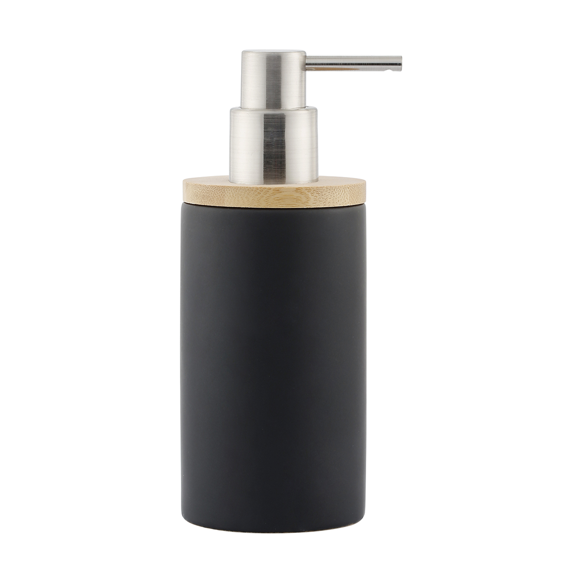 Scandi Soap Dispenser with Bamboo Detail Black Kmart