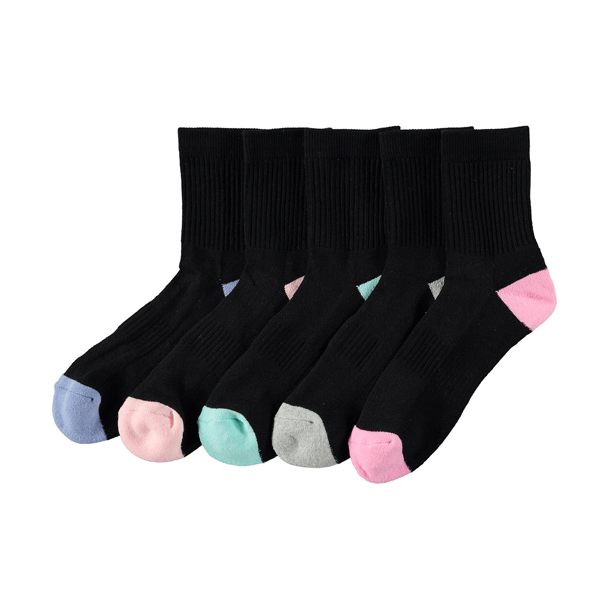 5 Pack Quarter Crew Socks Kmart