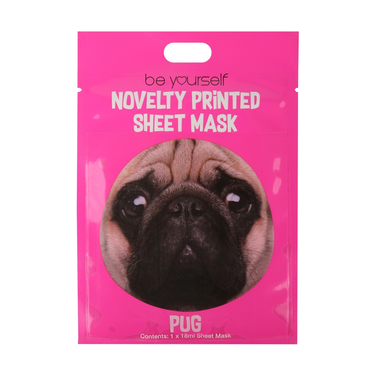 Be Yourself Novelty Printed Sheet Mask 18ml, Pug Kmart