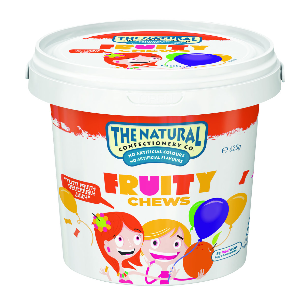The Natural Confectionery Co Fruity Chews Bucket 625g Kmart