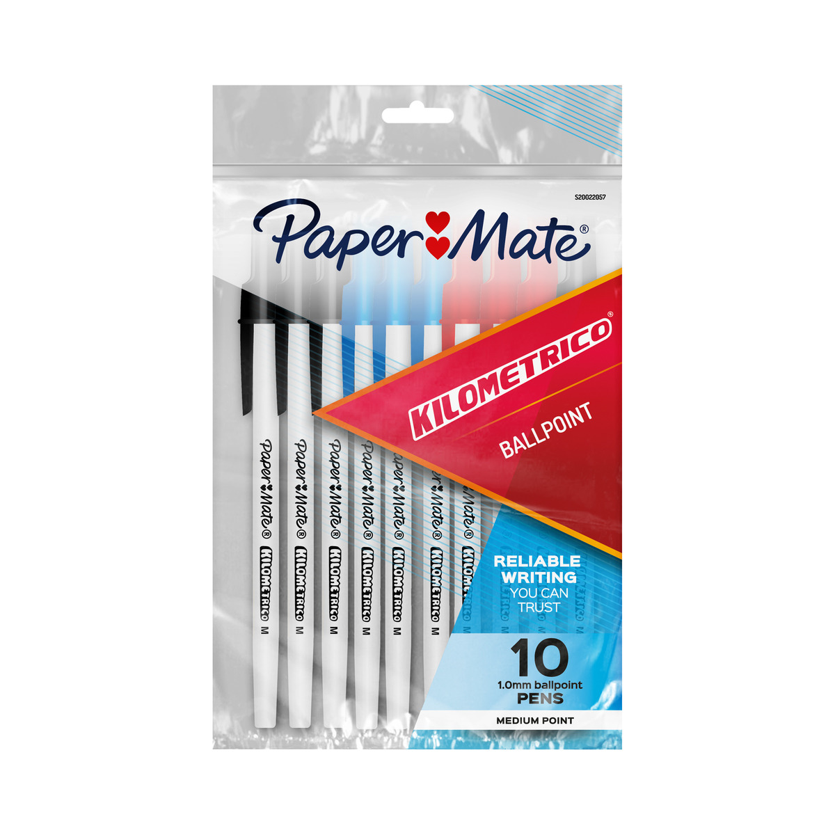 Paper Mate Kilometrico Ballpoint Pens Multi Colour, Pack of 10 Kmart