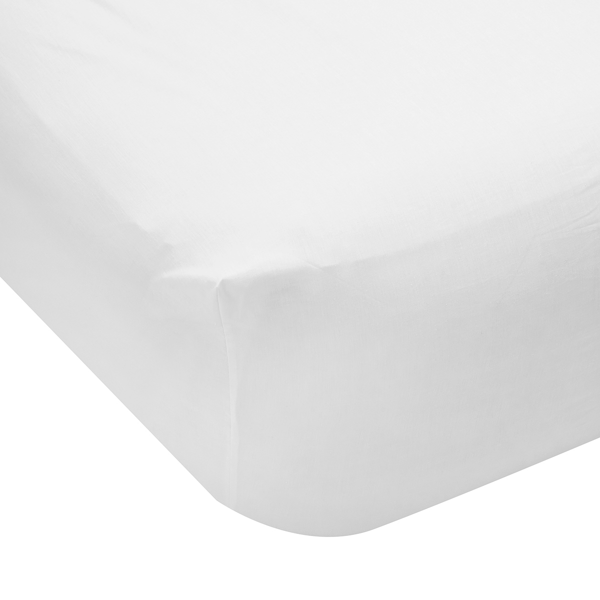 225 Thread Count Fitted Sheet Double Bed, White Kmart