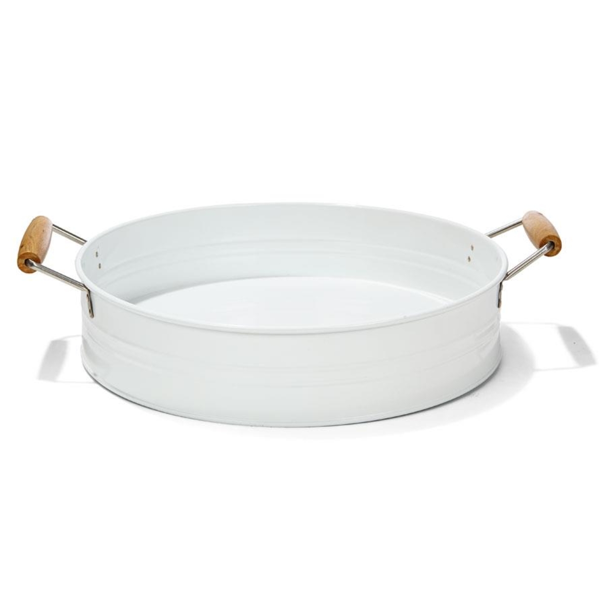 White Metal Tray with Handles Kmart