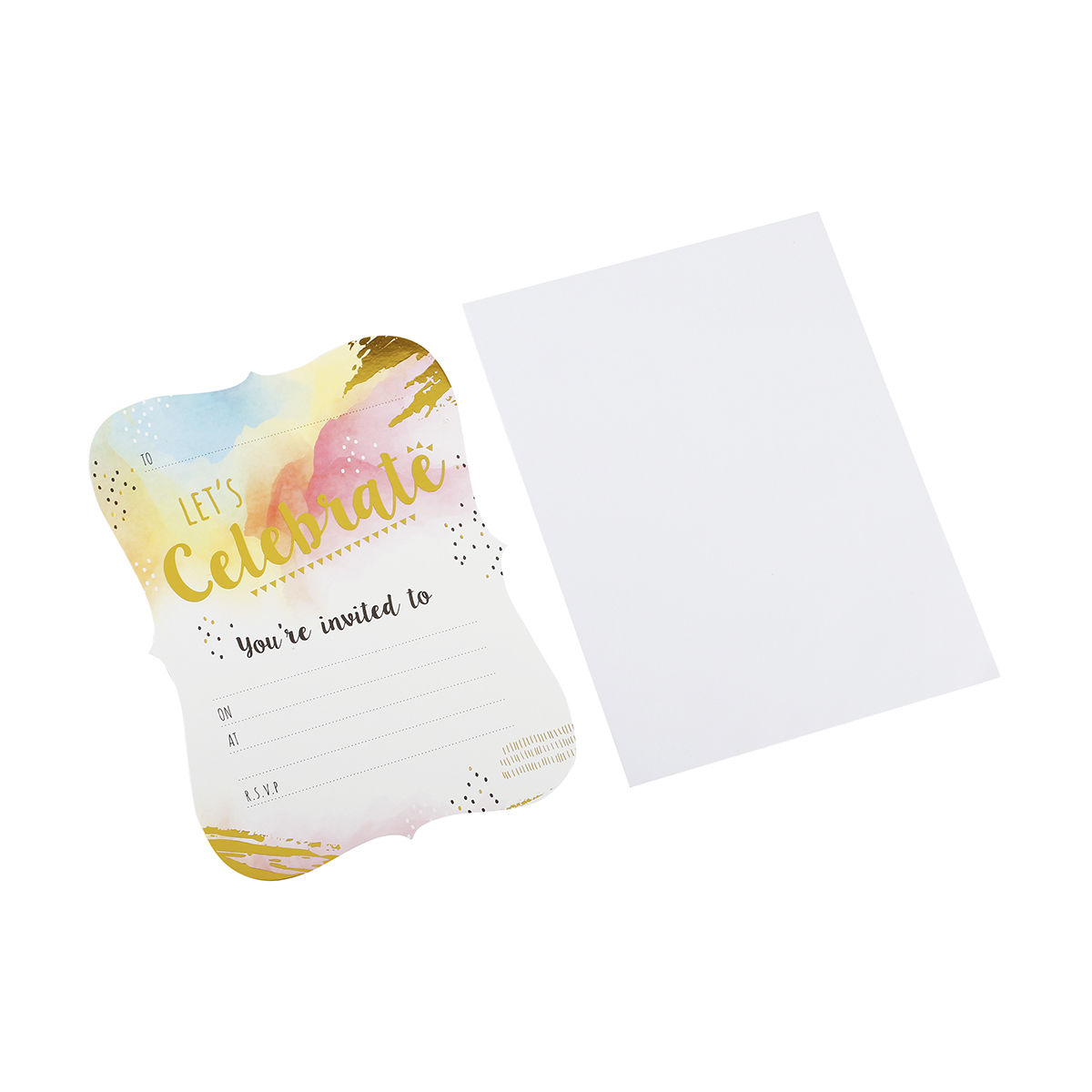 8 Water Colour Invites Kmart