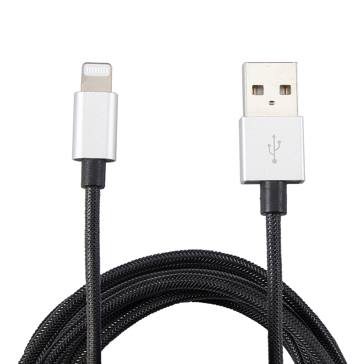 Dark Silver Look USB to Lightning Metal Cable Kmart