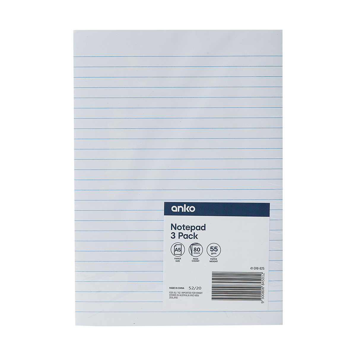 3 Pack A5 Writing Pads Kmart