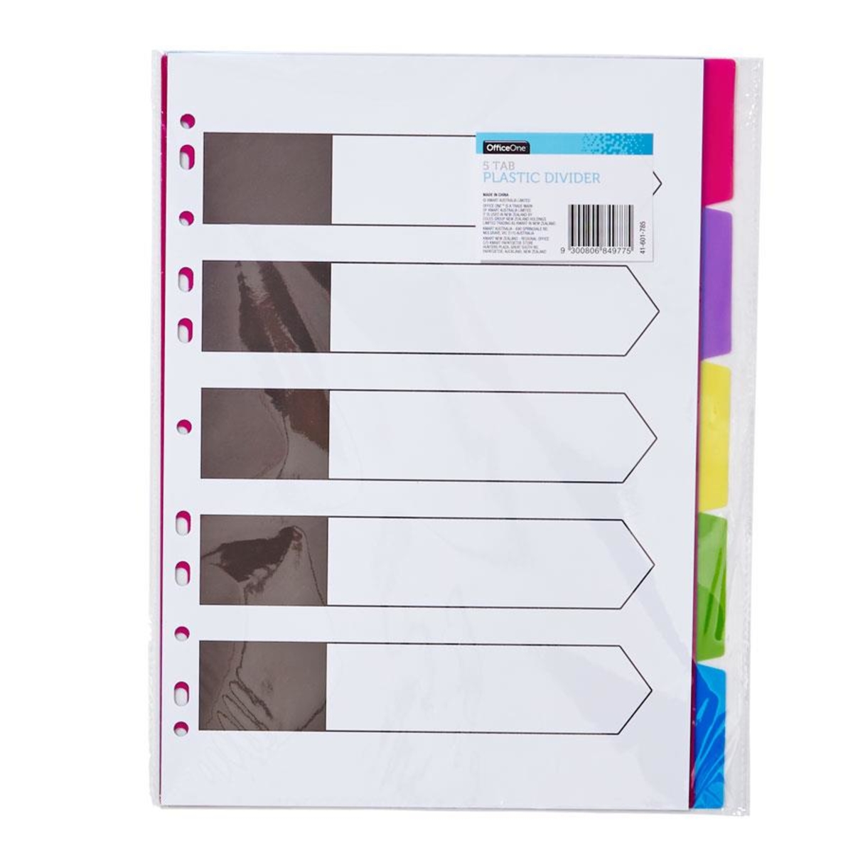 5 Tab Plastic Divider Kmart