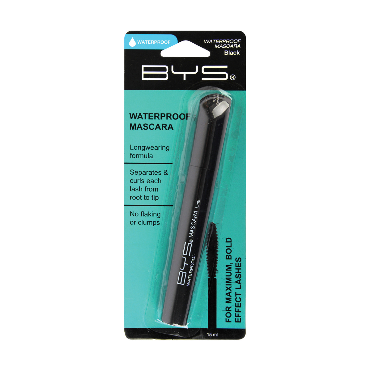 BYS Waterproof Mascara 15ml Black Kmart
