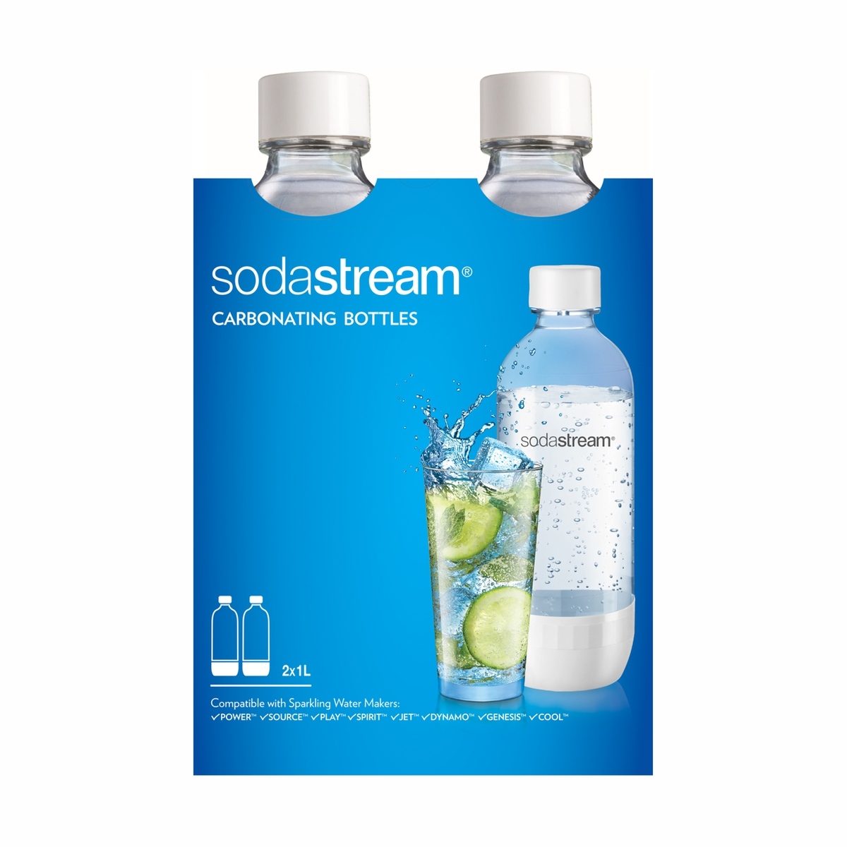 SodaStream 1L Carbonating Bottles Twin Pack White Kmart