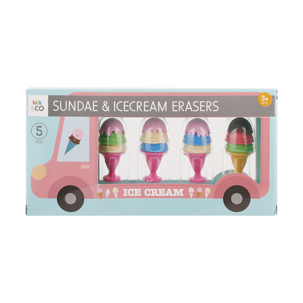 5 Piece Sundae & Ice Cream Erasers Kmart