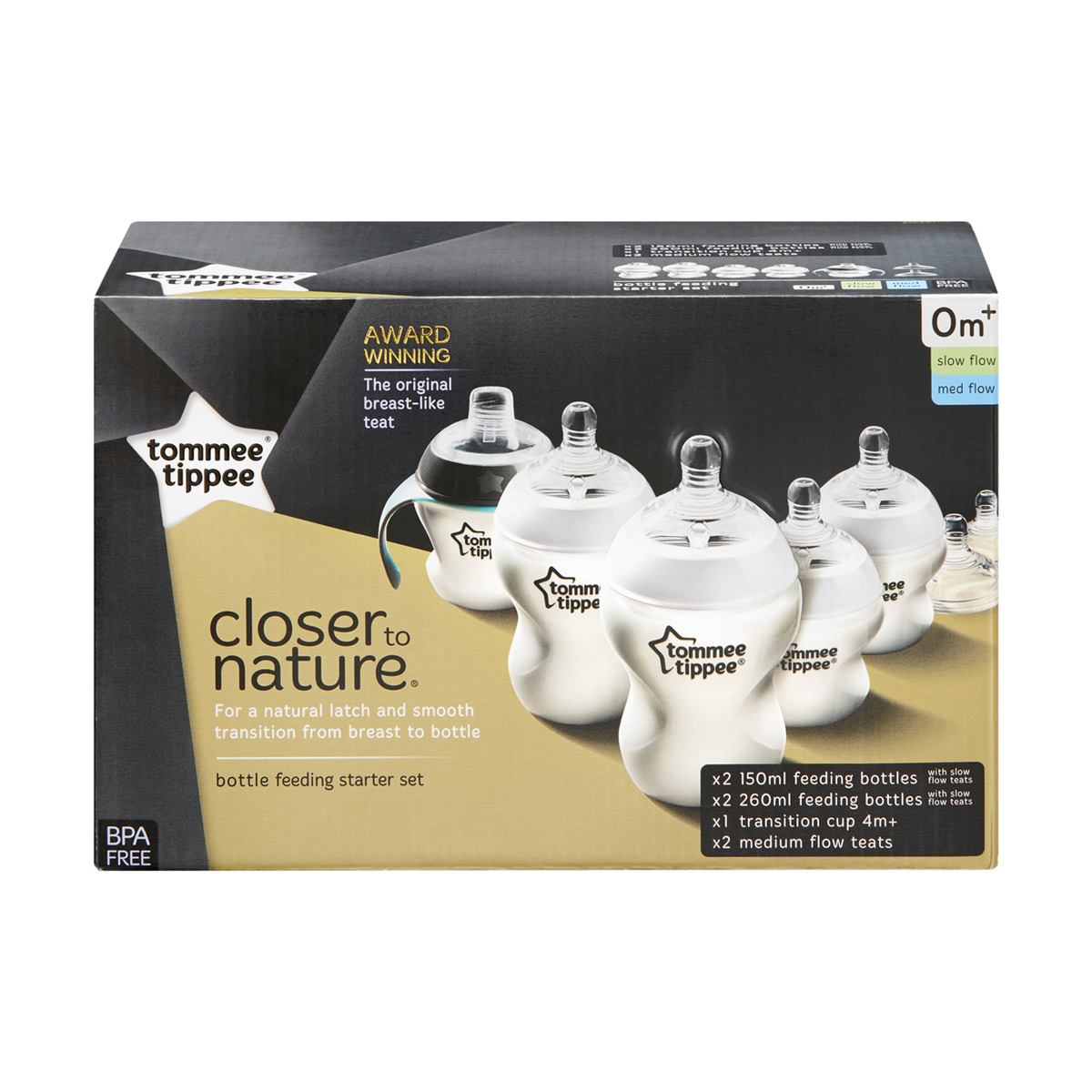 Closer To Nature Tommee Tippee Bottle Feeding Starter Kit - Pack of 7