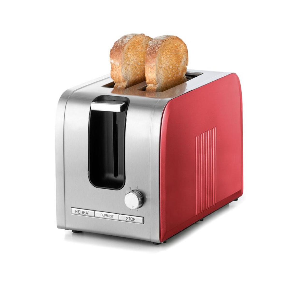 2 Slice Stainless Steel Toaster - Red