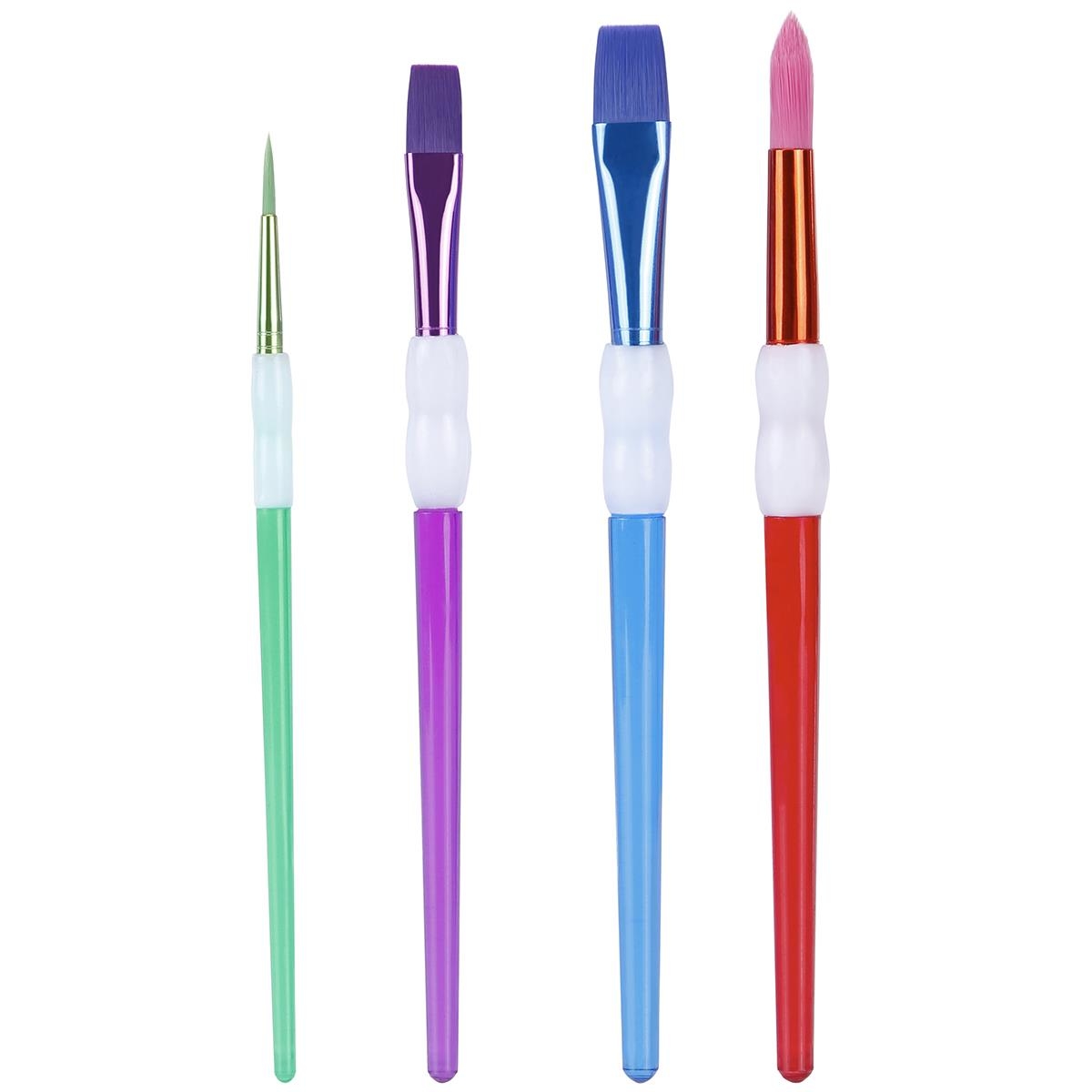 4 Pack Paint Brushes with Grip Kmart