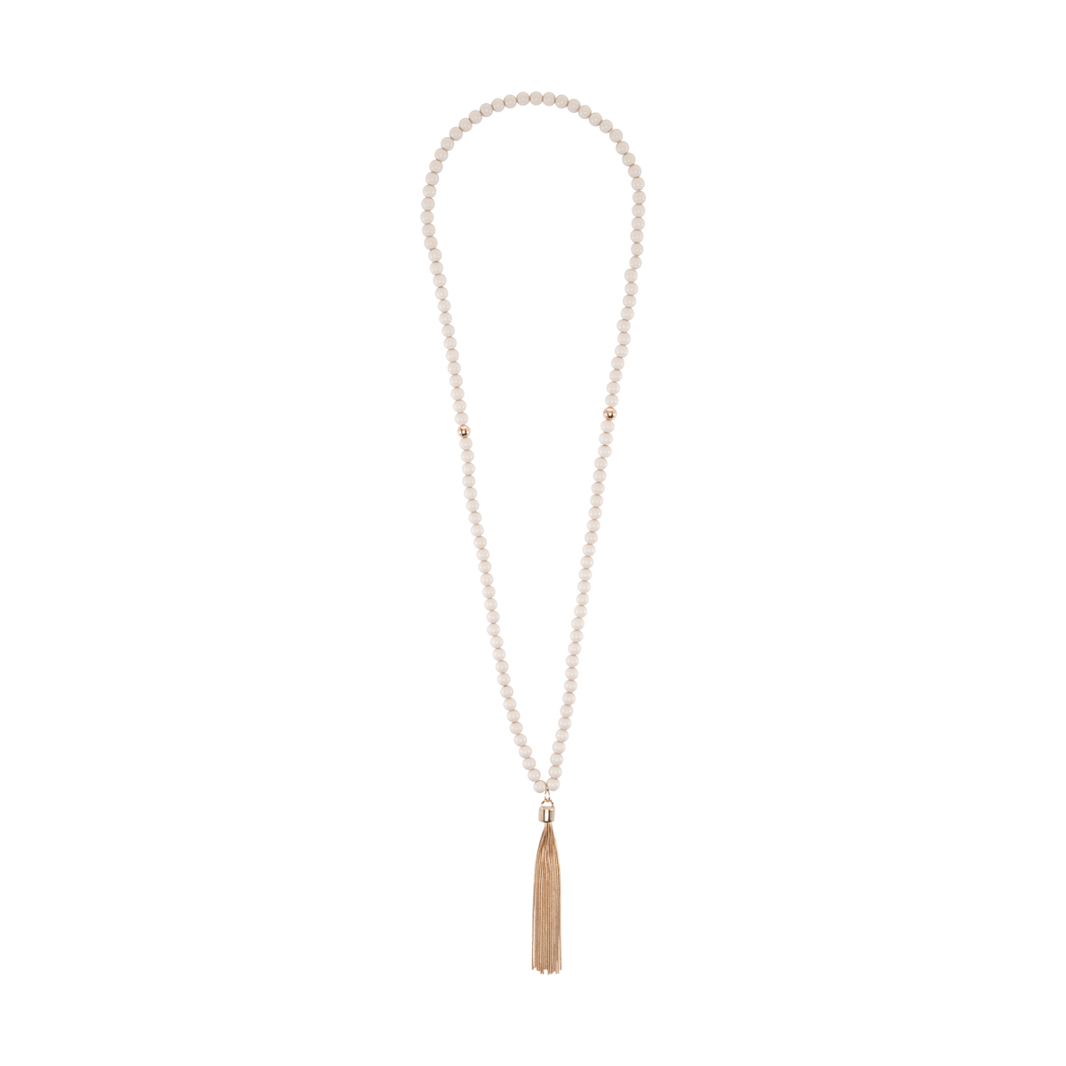Tassel Bead Necklace Pink & Rose Gold Look Kmart
