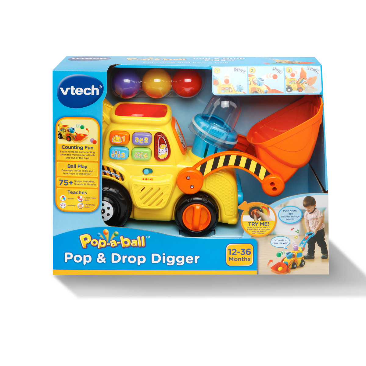 VTech PopaBalls Push & Pop Bulldozer Kmart