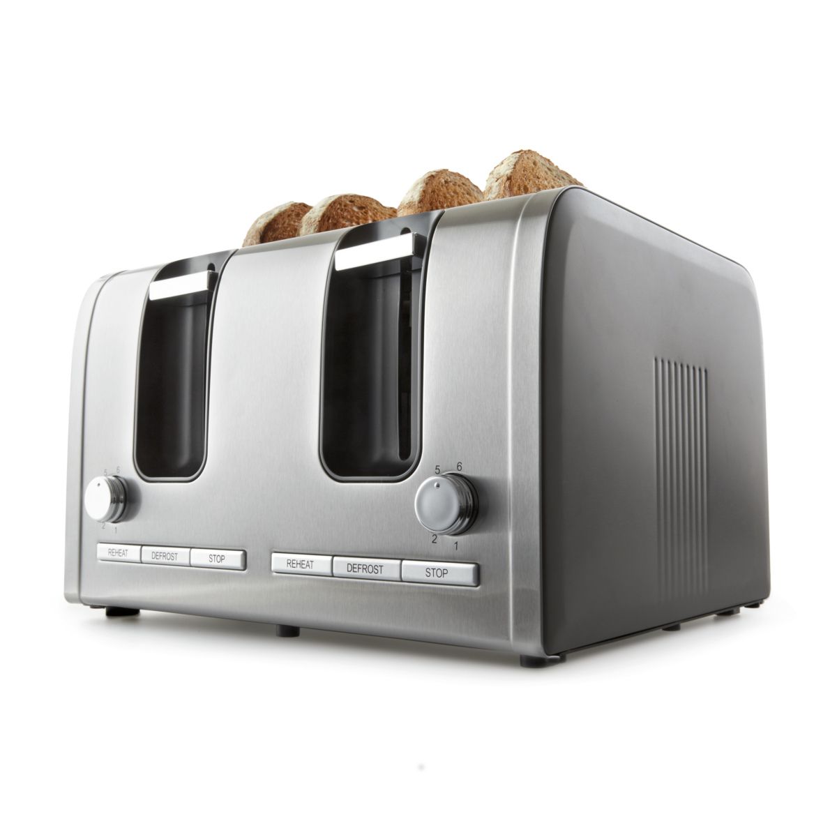 4 Slice Stainless Steel Toaster - Charcoal