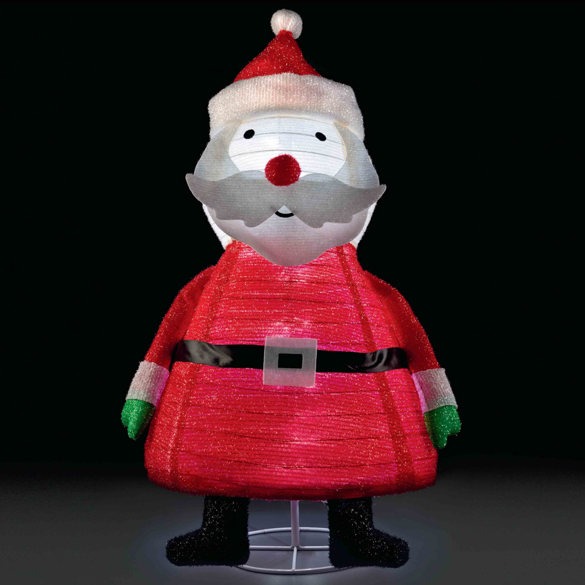 Low Voltage Tinsel Santa with Lights