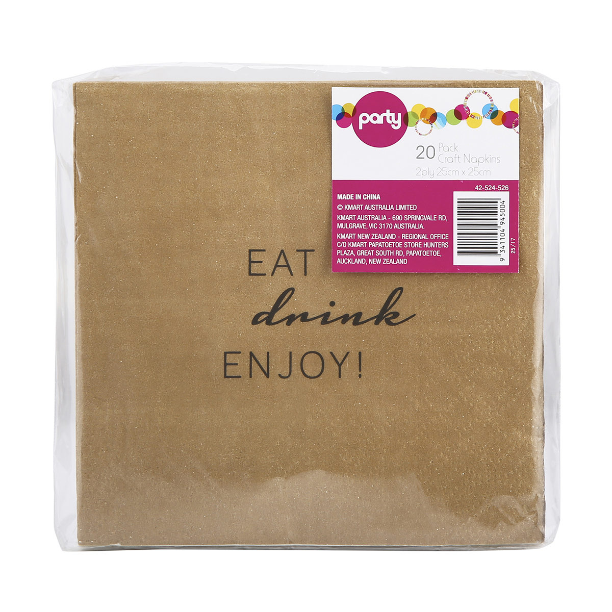 20 Pack Eat, Drink, Enjoy Napkins Kmart
