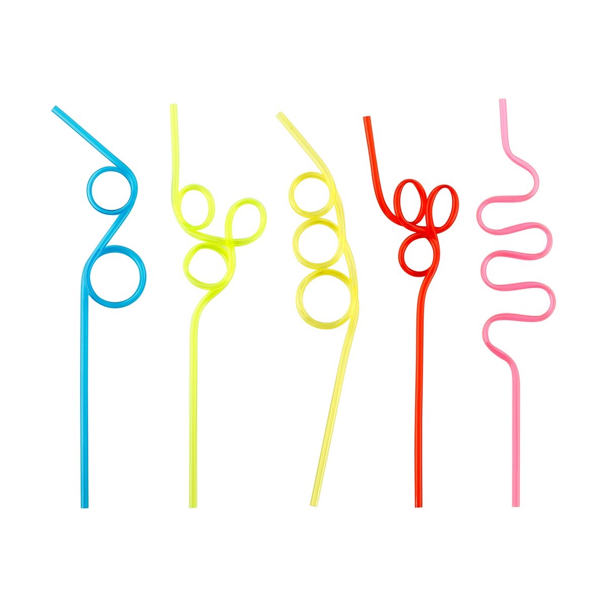5 Pack Squiggle Loop Straws Kmart