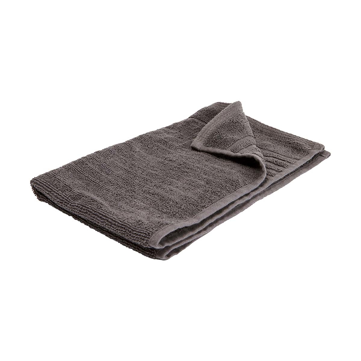 Metro Ribbed Cotton Hand Towel Grey Kmart
