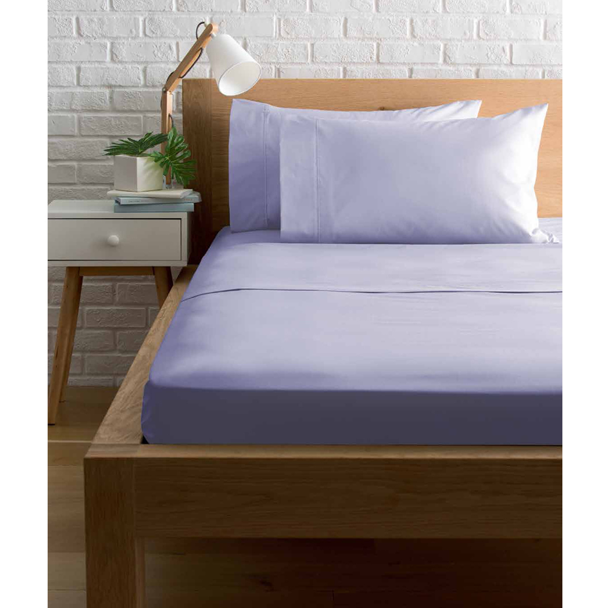 225 Thread Count Sheet Set Double Bed, Lilac Kmart
