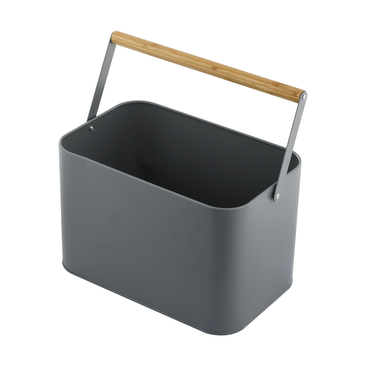 Laundry Caddy Tin with Bamboo Handle Large Kmart
