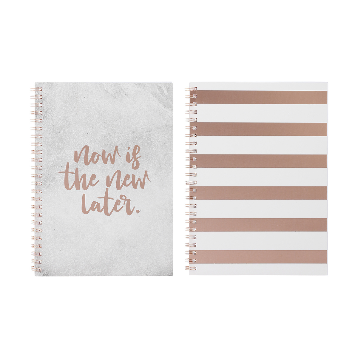 2 Pack A5 Rose Gold Look Spiral Notebooks Kmart