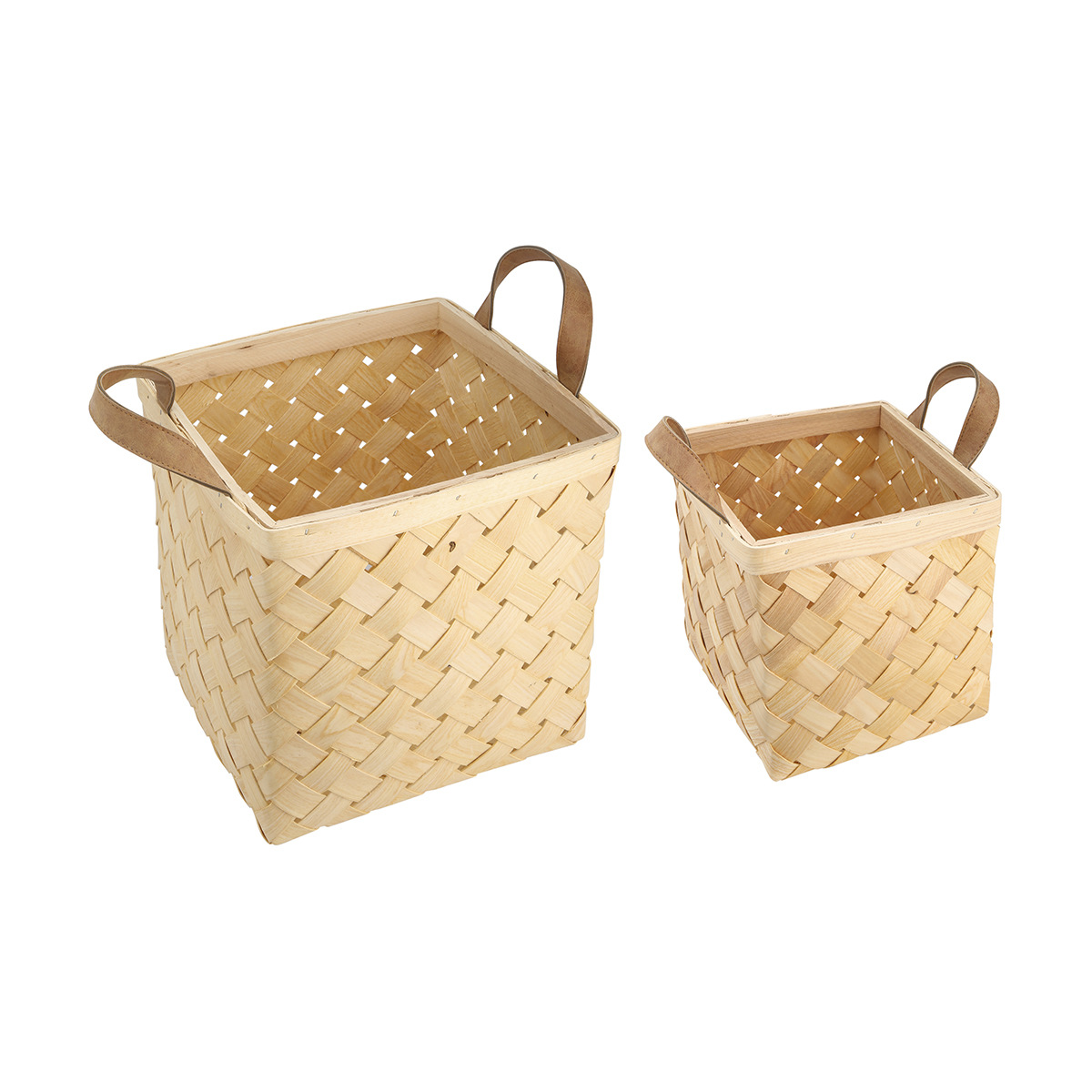 Set of 2 Wooden Baskets Kmart
