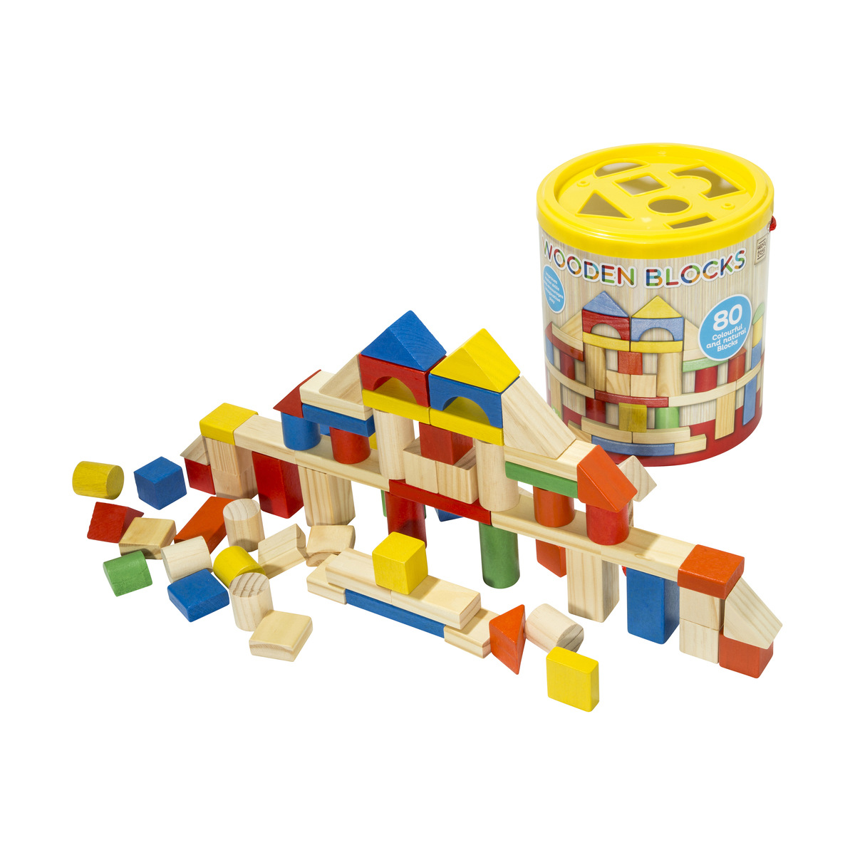 80Piece Wooden Blocks Kmart